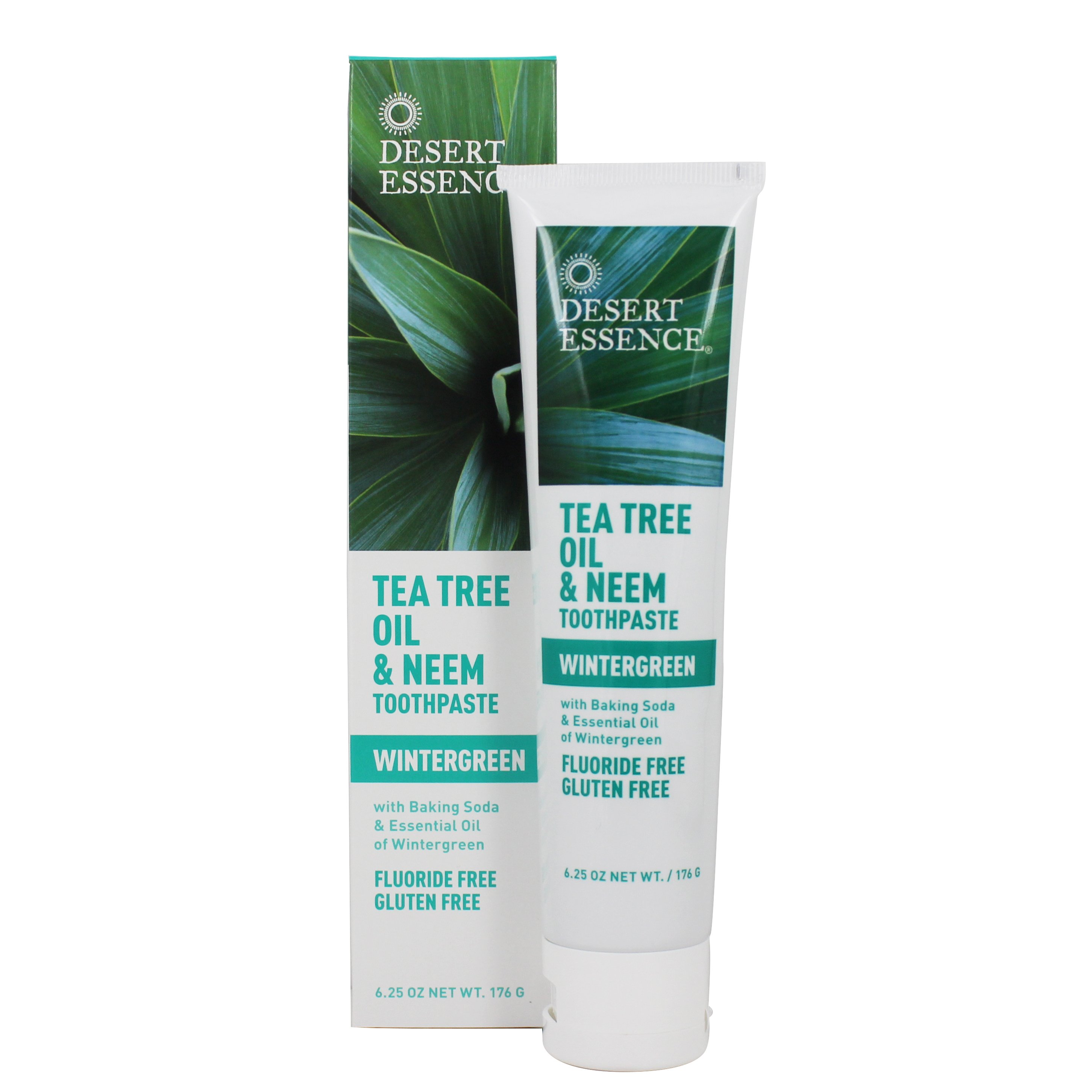 Desert Essence - Dentifrice Naturel à l'Huile d'Arbre à Thé & Neem avec Bicarbonate de Soude Wintergreen - 6.25 fl. oz