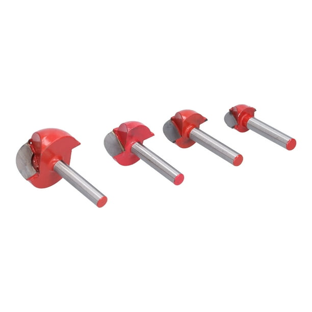 Gupbes 4Pcs Bowl Router Bit Ball Bearing Dish Carving CNC Milling Cutter Arc Digging Trimming Tool Bowl Router Bit Arc CNC Milling Cutter