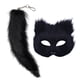 thumbnail image 1 of Halloween Para Adultos, Protector Facial De Peluche, Protector Facial De Peluche Negro Con Forma De Animal, Maquillaje, Baile, Hombres Y Mujeres, Protector Facial De Simulación De Media Cara Con Lla, 1 of 8