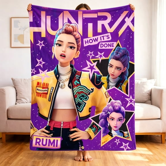 Premium Custom Flannel Blanket Personalized Soft Cozy Throw Blanket All Season Washable For Sofa Couch Bed Gift Home Dcor - Kpop Fantasy Warrior 17 40x50