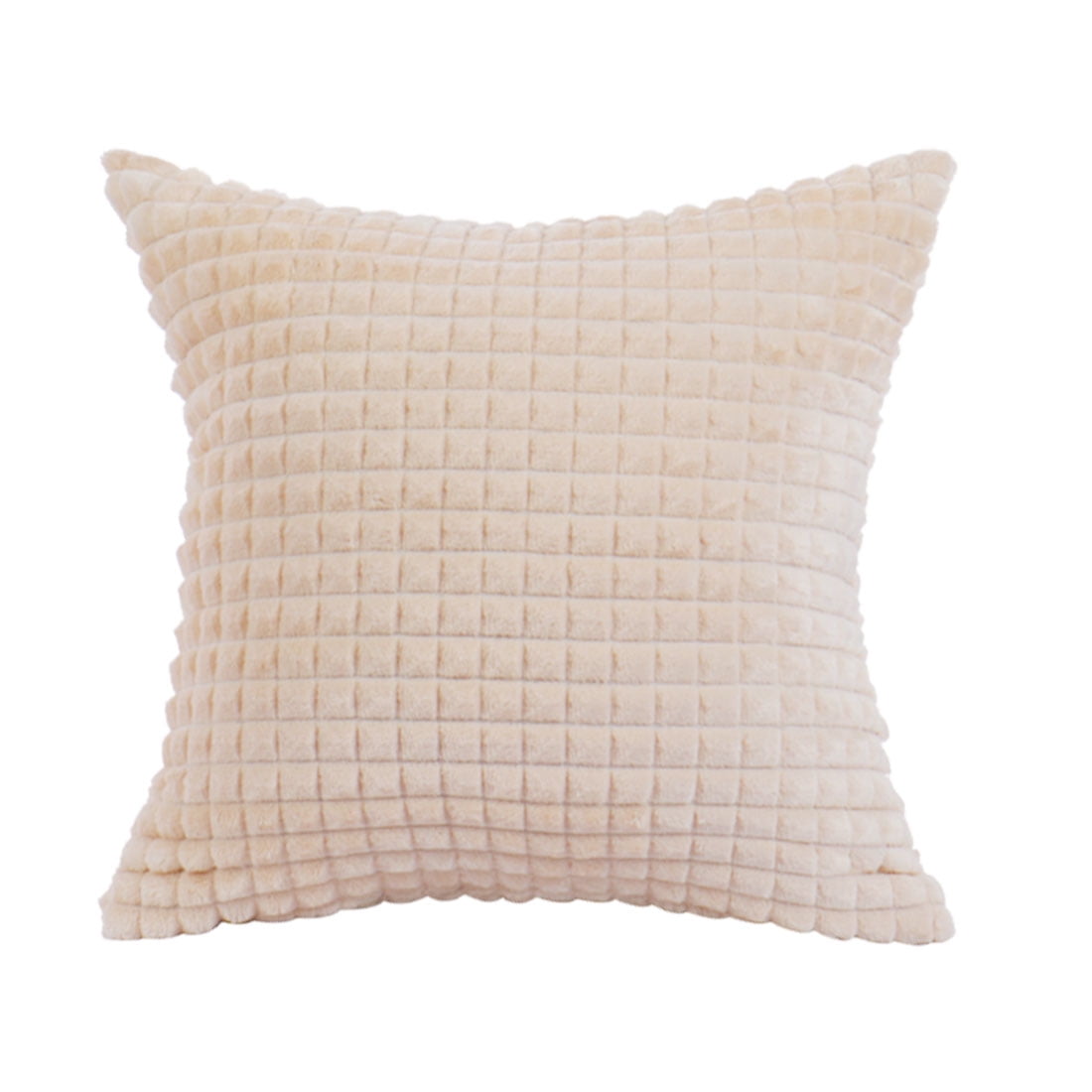 Faux Fur Throw Pillow Cover Fluff Plaid Cushion Cover Plush Pillow Case for Sofa