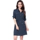 thumbnail image 3 of Vestido camisero con cinturón Allegra K Azul XL, 3 of 6