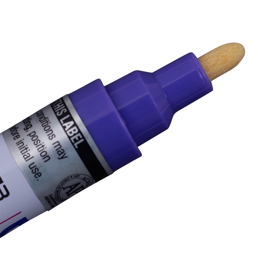 12 Pc Set Purple Decocolor Paint Marker Pens Broad Line Point Oil Based Glossy Opaque Metal Stone Glass Wood for Industrial Art Auto Trade