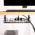 thumbnail image 4 of debajo del escritorio, estante de almacenamiento de alambre, bandeja de cable de alambre multifuncional para cables de computadora Negro, 4 of 8