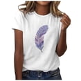 thumbnail image 3 of Trendfront Womens Summer Crew Neck Short Sleeve Tops Butterfly Insect Graphic Print Tees Casual Fashionable Style Apparel T-Shirts, 3 of 5
