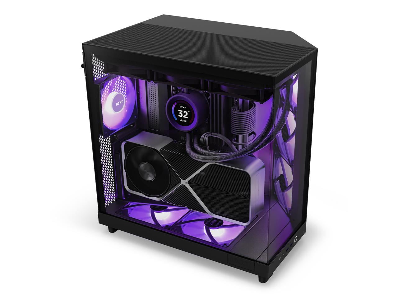 NZXT H6 FLOW RGB Compact Dual-Chamber Mid-Tower Airflow Case, Black,  CC-H61FB-R1 