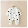 Baby Boys Girls Cartoon Animals Cotton Romper Long Sleeve Plaid Cute