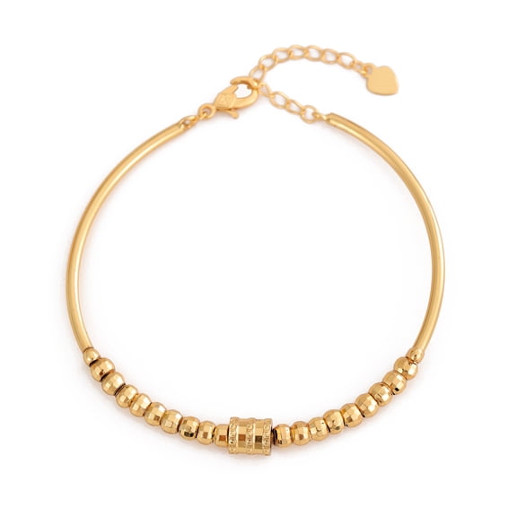 Lureme Women Golden Bracelets Dainty 3mm Beads Balls Adjustable Bracelet Extension Chains(bl003592)