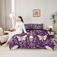 thumbnail image 5 of Homewish Victorian Halloween Skeleton 7-Piece Twin Bedding,Moth Botanical Pattern Bedding Comforter Set,Purple Cream,Black Reversible, 5 of 8