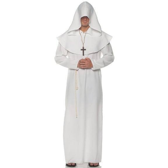 Underwraps Monk Adult Costume Robe - White - One Size Male