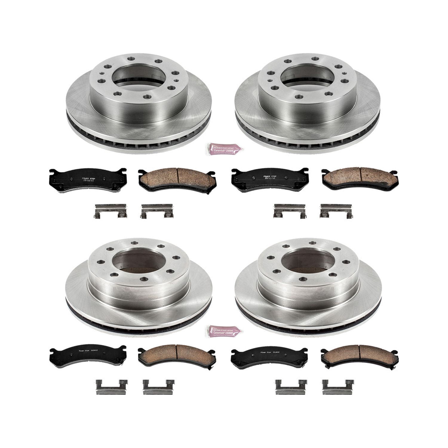 Power Stop Front and Rear Stock Replacement Brake Pad and Rotor Kit KOE4423