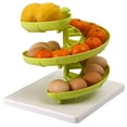 thumbnail image 3 of Egg Holder Rack Storage Dispenser for Kitchen Counter | Three-Layer Plastic Organizer | Green Display Stand for Easy FIFO Egg Access | Measures 24x19x24cm | Durable PP Material, 3 of 9