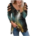 thumbnail image 1 of Camisas Para Mujer Camisetas de Gran Tamaño Manga Larga Estampado de Moda Camiseta Suelta Blusa Cuello en V Tops Casuales Odeerbi ODB134075, 1 of 6