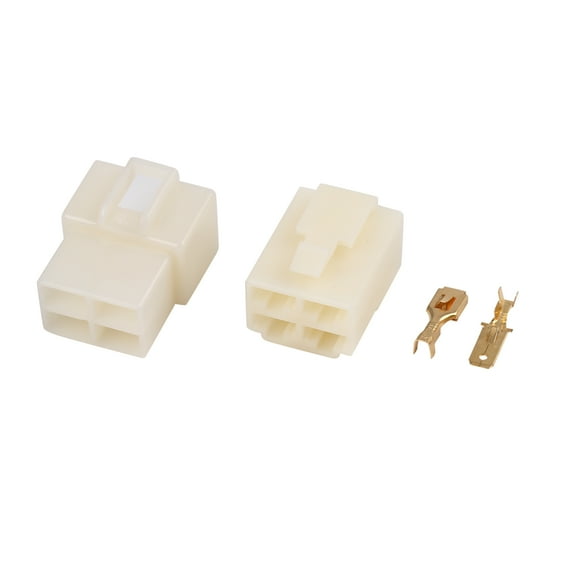 Unique Bargains 10 Sets 4 Pin Electrical Wire Connector Male Female Housing Terminal 6.3mm for Car