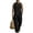 Black, variant on Men's Summer Linen Blend Irregular Hem Sleeveless Button Top Wide Leg Pants Casual Two Piece Outfit Set Army Green L