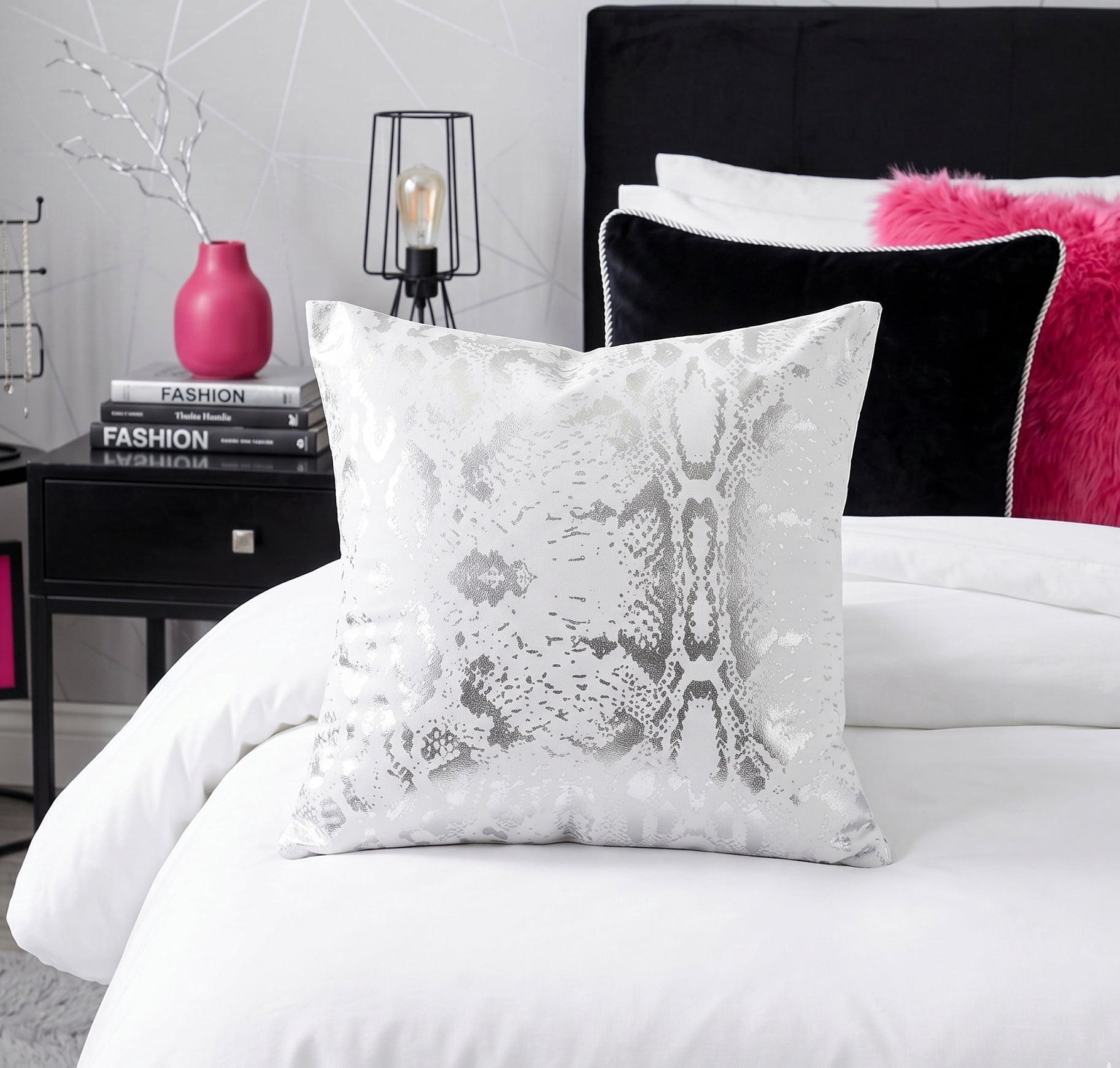 LR Home Metallic Snakeskin Throw Pillow