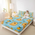 thumbnail image 4 of Erosebridal Swimming Capybara Kid Full Size Sheets, Summer Animal Bed Sheets, 4pcs, 4 of 5