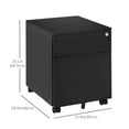 thumbnail image 2 of Black Lockable Steel File Cabinet on Wheels - A4/Letter/Legal Size Storage for Home or Office - Durable Metal Filing Cabinet with Pencil Tray & Security Lock, 2 of 7