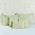 thumbnail image 5 of Home Soft Things 7 Piece Ogee Faux Fur Embroidery Bedspread Set - Light Green - King (102" x 90"), 5 of 8