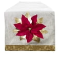thumbnail image 2 of Holiday Unique 3D Poinsettia Christmas Decorative Table Runner (Gold+Red 16"x83" Table Runner), 2 of 3