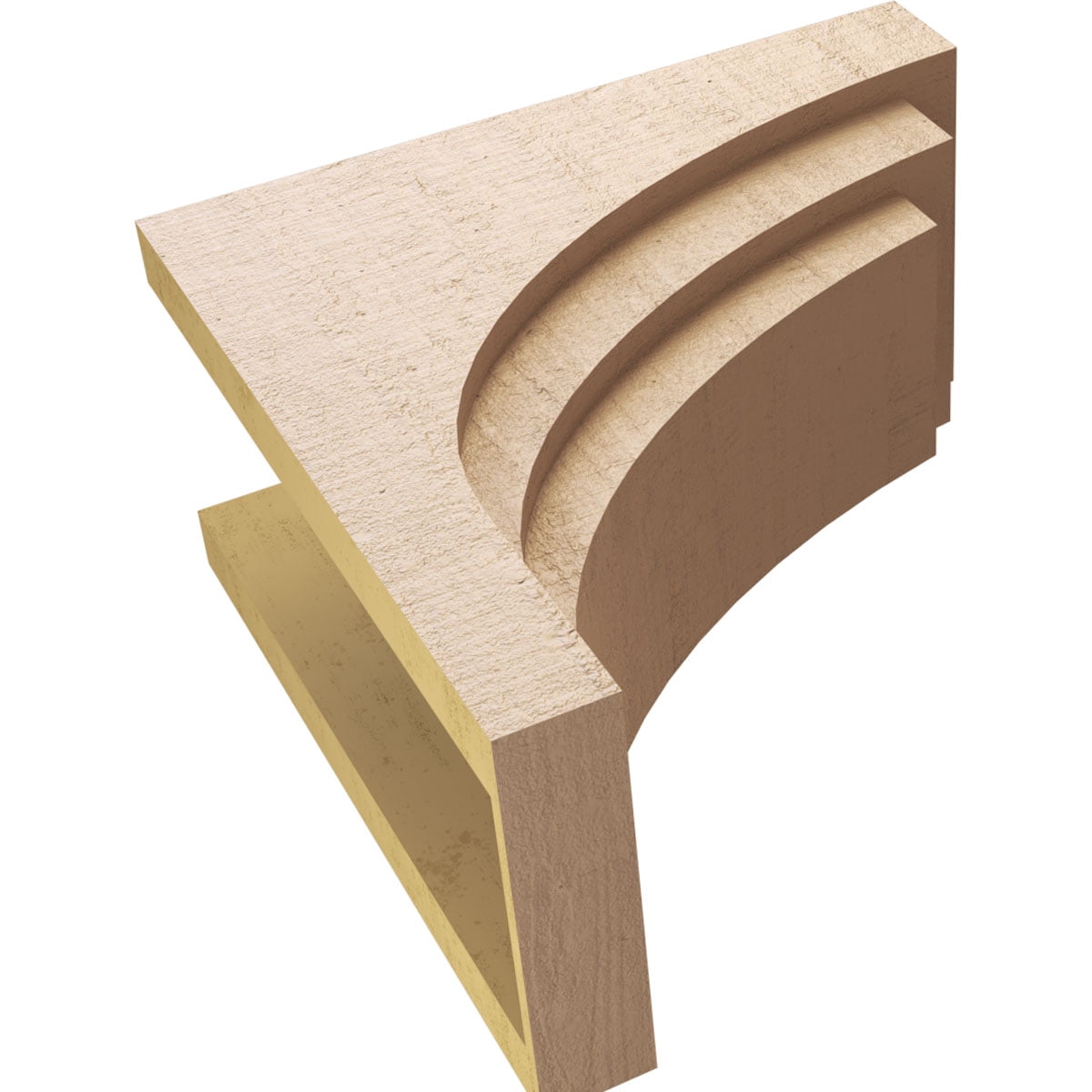12"W x 24"D x 24"H Classic Rockford Rough Cedar Woodgrain TimberThane Corbel, Primed Tan