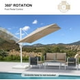 thumbnail image 4 of PURPLE LEAF 9 FT Patio Umbrella White Cantilever Offset Umbrella Square Outdoor Umbrella with 360° Rotation for Garden Deck Pool, Beige, 4 of 10