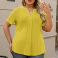 thumbnail image 2 of Womens Tops 2025 Fashion Plus Size Casual New Large Size V-Neck Short-Sleeved Color Matching Bottoming Shirt T-Shirt Top, 2 of 7