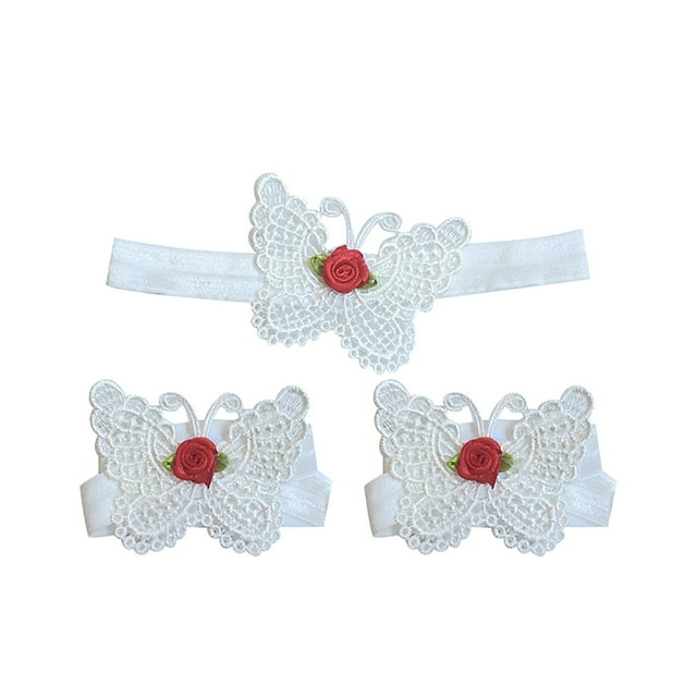 EGNMCR Child Flower Three-piece Photo Decoration Girl Set