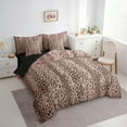 thumbnail image 3 of Manfei Aesthetic Brown Bedding Comforter Set 7-Piece, Leopard Cheetah Print King Bedding Sets, Wild Animal Bed Sheets, Lightweight Room Decor, 3 of 7