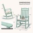 thumbnail image 5 of Ktaxon Poplar Wood Rocking Chair with Thick Cushion for Patio Garden Backyard, Mint Green, 5 of 8