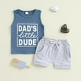 thumbnail image 2 of THDHVS Baby Boy Outfits,Newborn Boy Outfits,Boy Clothes Toddler Baby Boys Summer Outfits Sleeveless T-Shirt Shorts Set Blue 18-24 Months, 2 of 8