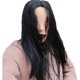 thumbnail image 1 of Máscara facial integral de látex Headgear, pelo largo, color negro, diseño fantasma, 1 of 2