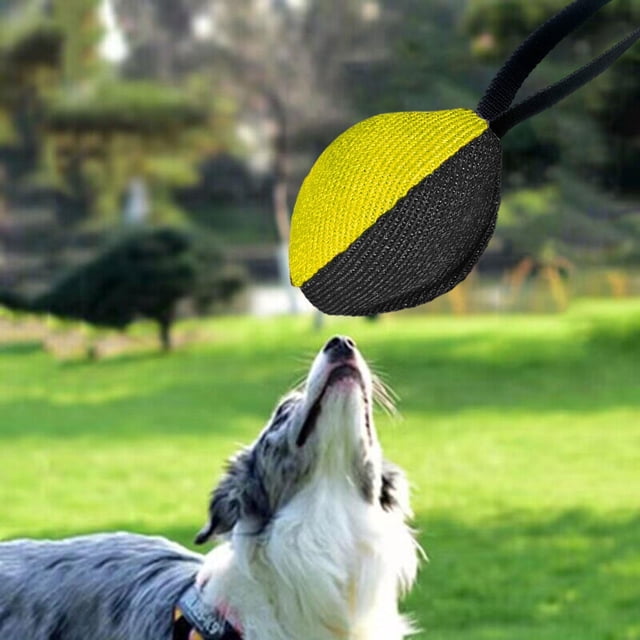 Pelota de tirar para perros, juguete ligero y resistente, interactivo, para morder, para jugar en solitario, para relajarse y disfrutar. Accesorios Negro Amarillo