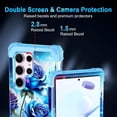 thumbnail image 4 of Casetego for Samsung Galaxy S23 Ultra 5G Case,Glow in The Dark Three Layer Heavy Duty Shockproof Protection Hard Plastic Bumper+Soft Silicone Case,Blue Rose, 4 of 7
