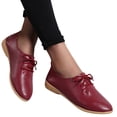 thumbnail image 5 of Mortilo Fashion Womens Breathable Lace Up Shoes Flats Casual Shoes PU casual shoes for Women, 5 of 6