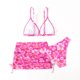 thumbnail image 4 of Odeerbi 8-15 Años Niñas Playa de Verano Bikini de Cuerda Con Sarong Coverups Set Traje de Baño Floral Hawaiano Traje de Baño Seaside Traje de Baño de Tres Piezas Set, 4 of 5