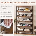 thumbnail image 6 of Gymax 6-Tier Bookshelf Industrial Tall Bookcase w/ Angled Shelves & Metal Frame, 6 of 10