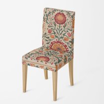 Vintage Red Flowers Stretchy Parson Chair Slipcovers for Dining Room Chair Seat Covers Chair Protectors for Party Pet Protection Universal Fit Soft Polyester Set of 6, Boho Flowers