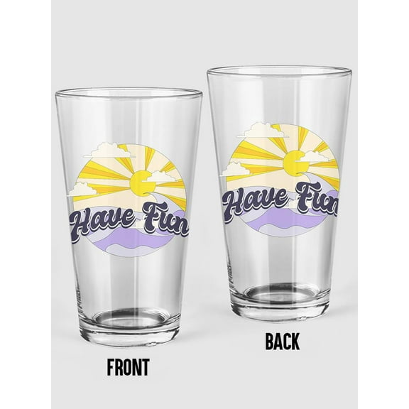 Smartprints Have Fun Retro Groovy Style Pint Glass -Image by Shutterstock, 16 oz Transparent Glass