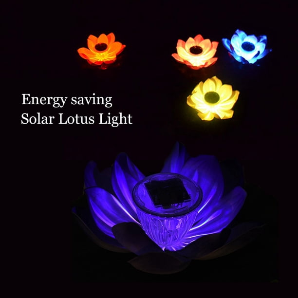 Lámpara De Flor De Loto Que Cambia De Color, Luz De Loto Flotante De Energía Solar, Luces De Jardín Impermeables Para Jardín De Piscina ANGGREK Otros