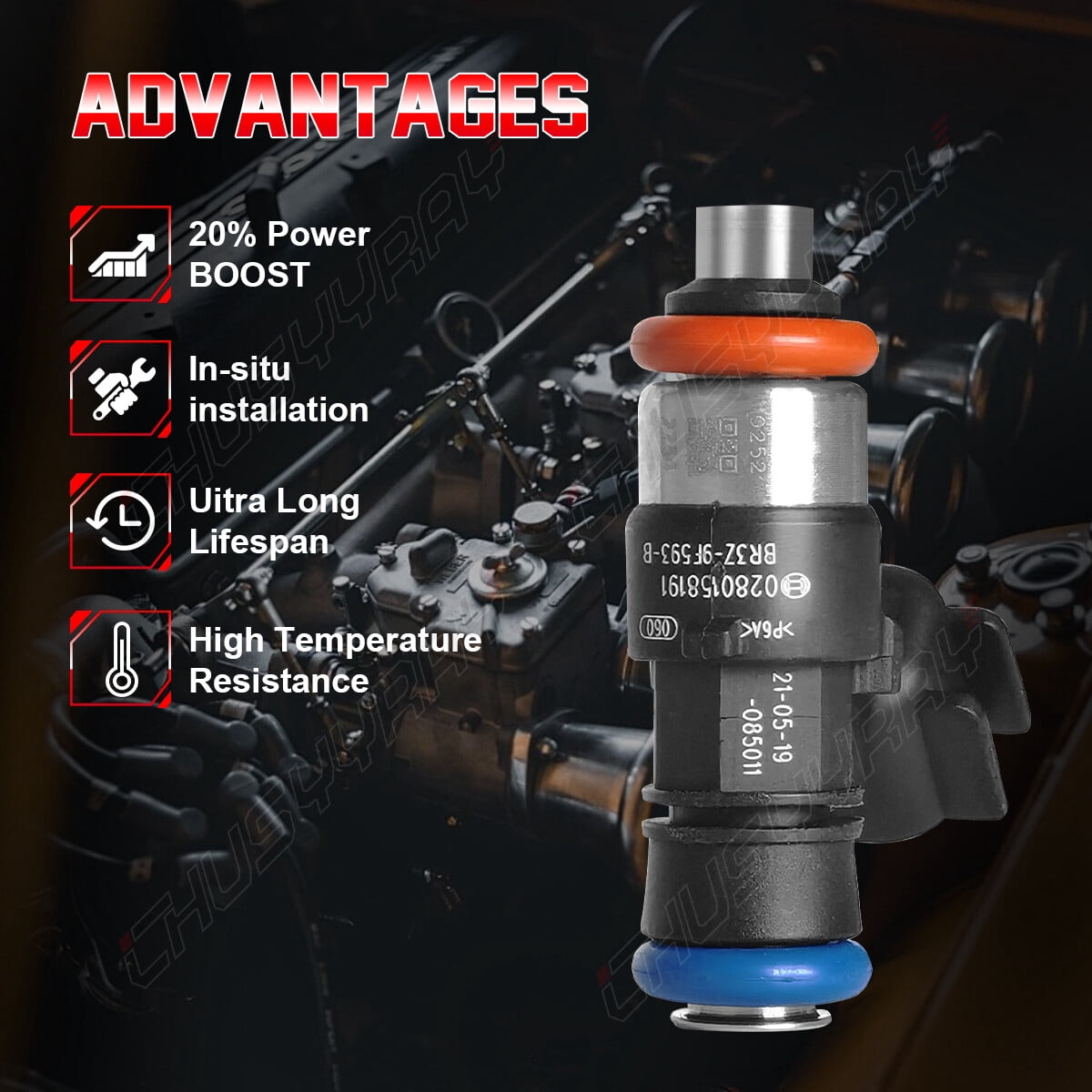 6* Fuel Injectors 0280158191 For 2013 2014 2015 2016 2017 Ford Taurus 3.5L V6