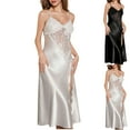 thumbnail image 5 of Women's Lingerie Dress Babydoll Chemise Side Slit Lace Nightie Ice Silk Sleep Dress Loungewear Sexy Night Gowns, 5 of 5