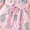 thumbnail image 5 of NIEWTR Kid's Baby Girl's Boys Flannel Robe Button Hooded Bathrobe Cartoon Print Toddler Cardigan Sleepwear for Fall Winter Soft Comfy Homewear(B-Light Pink,3-4 Years ), 5 of 9