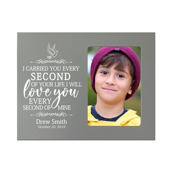Personalized Wooden Memorial 8x10 Picture Frame holds 4x6 photo I Carried You Every Second 2