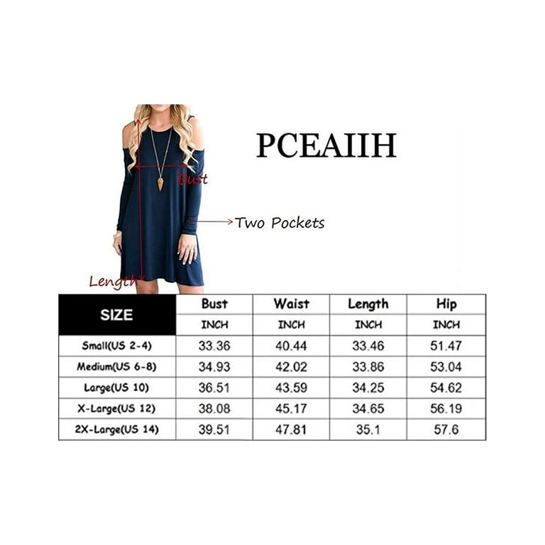 Cold Shoulder Tunic Top Swing Dress Loose Casual with