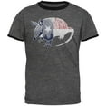 thumbnail image 1 of Armadillo Texas State Flag Distressed Silhouette Mens Ringer T Shirt, 1 of 1