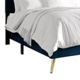 thumbnail image 4 of Castle Place Glamour Luxe Velvet Upholstered King Platform Bed, Navy Blue, 4 of 8