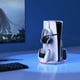 thumbnail image 2 of Base vertical para PS5 Slim con soporte de carga con controlador de luz RGB y gancho para auriculares, 2 of 9