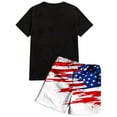 thumbnail image 4 of GrmtClth Men's Usa Flag 2 Piece Outfits Patriotic 1776-2026 T-Shirt and Shorts Set Casual Short Sleeve Outfits Trendy Elastic Drawstring Clothes Watermelon Red XL, 4 of 4