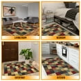 thumbnail image 4 of Ottomanson 3'3" x 4'7" Area Rug – Non-Slip Low Pile Stain Resistant Rug for Bedroom & Entryway, Checkered Multicolor, 4 of 12
